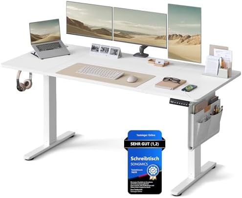 SONGMICS Höhenverstellbarer Schreibtisch 160 x 70 cm – Bild 2