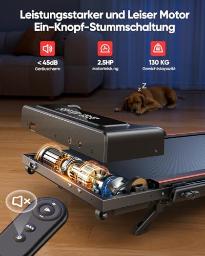 Laufband für Zuhause mit 9% Neigung, 12 km/h Klappbar Laufband mit Steigung, 2.5HP Leiser Motor, 4 I – Bild 6