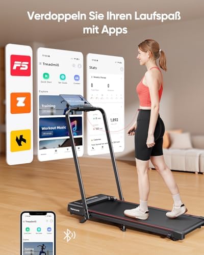 Laufband für Zuhause mit 9% Neigung, 12 km/h Klappbar Laufband mit Steigung, 2.5HP Leiser Motor, 4 I – Bild 7