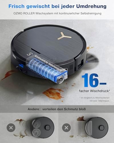 ECOVACS X9 PRO Omni Saugroboter mit Wischfunktion 16.600 Pa, OZMO Roller – Bild 4