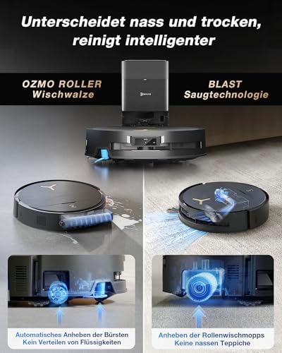 ECOVACS X9 PRO Omni Saugroboter mit Wischfunktion 16.600 Pa, OZMO Roller – Bild 3
