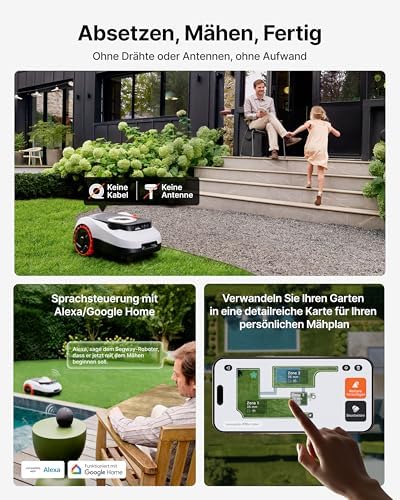 Segway Navimow i208 LiDAR + Garage M, Mähroboter ohne Begrenzungskabel für 800 m², bis 45% Steigung, – Bild 3