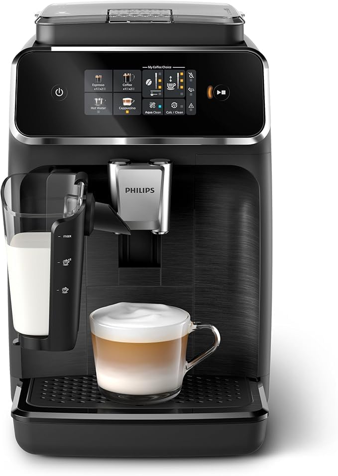 PHILIPS Kaffeevollautomat LatteGo 2300 Serie, Schwarz, 4 Spezialitäten