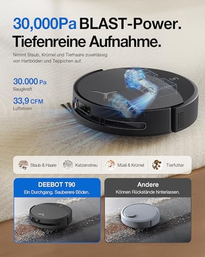 ECOVACS T90 PRO Omni Saugroboter mit Wischfunktion 30.000 Pa, PowerBoost – Bild 3