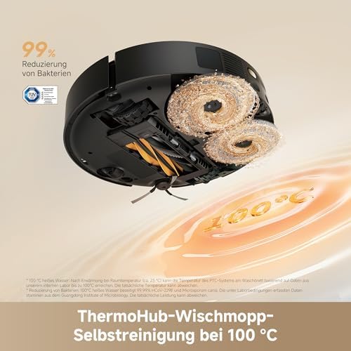 dreame L50s Pro Ultra Saugroboter mit Wischfunktion, 30.000 Pa | Mopp-Selbstreinigung 100 °C, Ecken/ – Bild 3