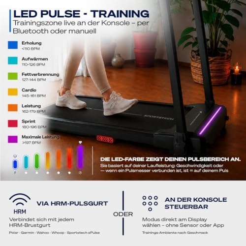 Sportstech, Laufband für Zuhause klappbar, bis 12 km/h, 9% Steigung – Bild 5