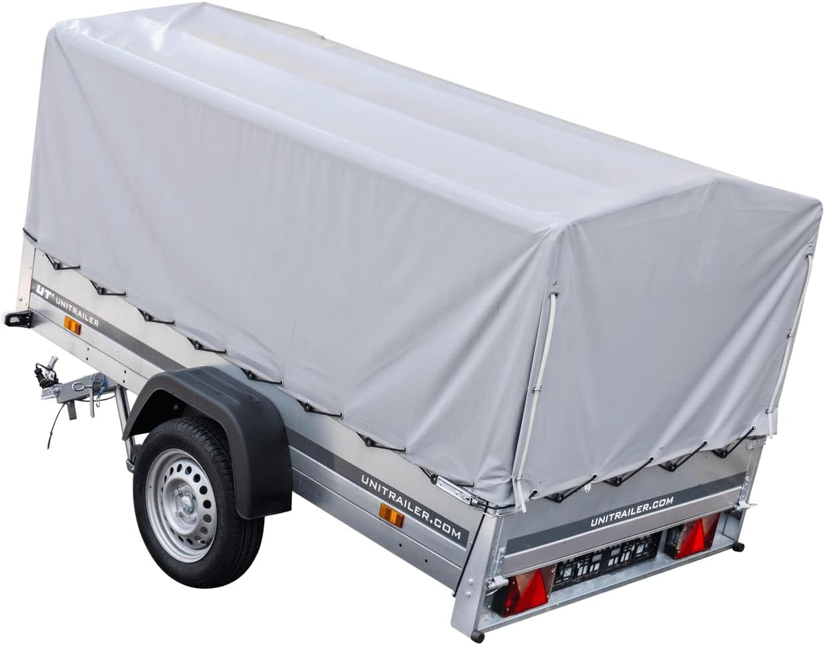 UNITRAILER Trailer Car 230 x 125 cm Garden Trailer 230 Tilting Unitrailer 750 kg with Jockey Wheel
