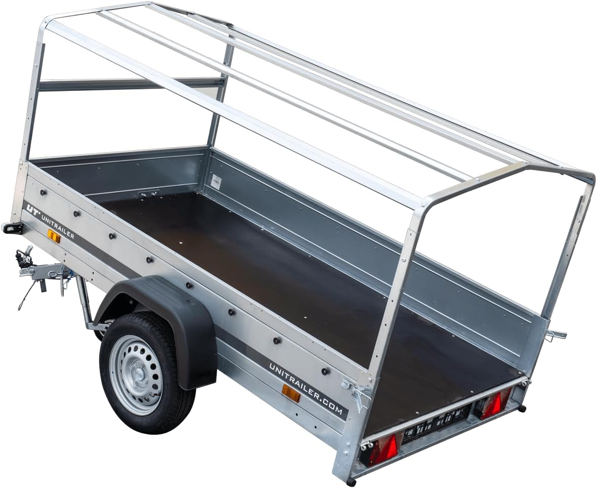 UNITRAILER Trailer Car 230 x 125 cm Garden Trailer 230 Tilting Unitrailer 750 kg with Jockey Wheel