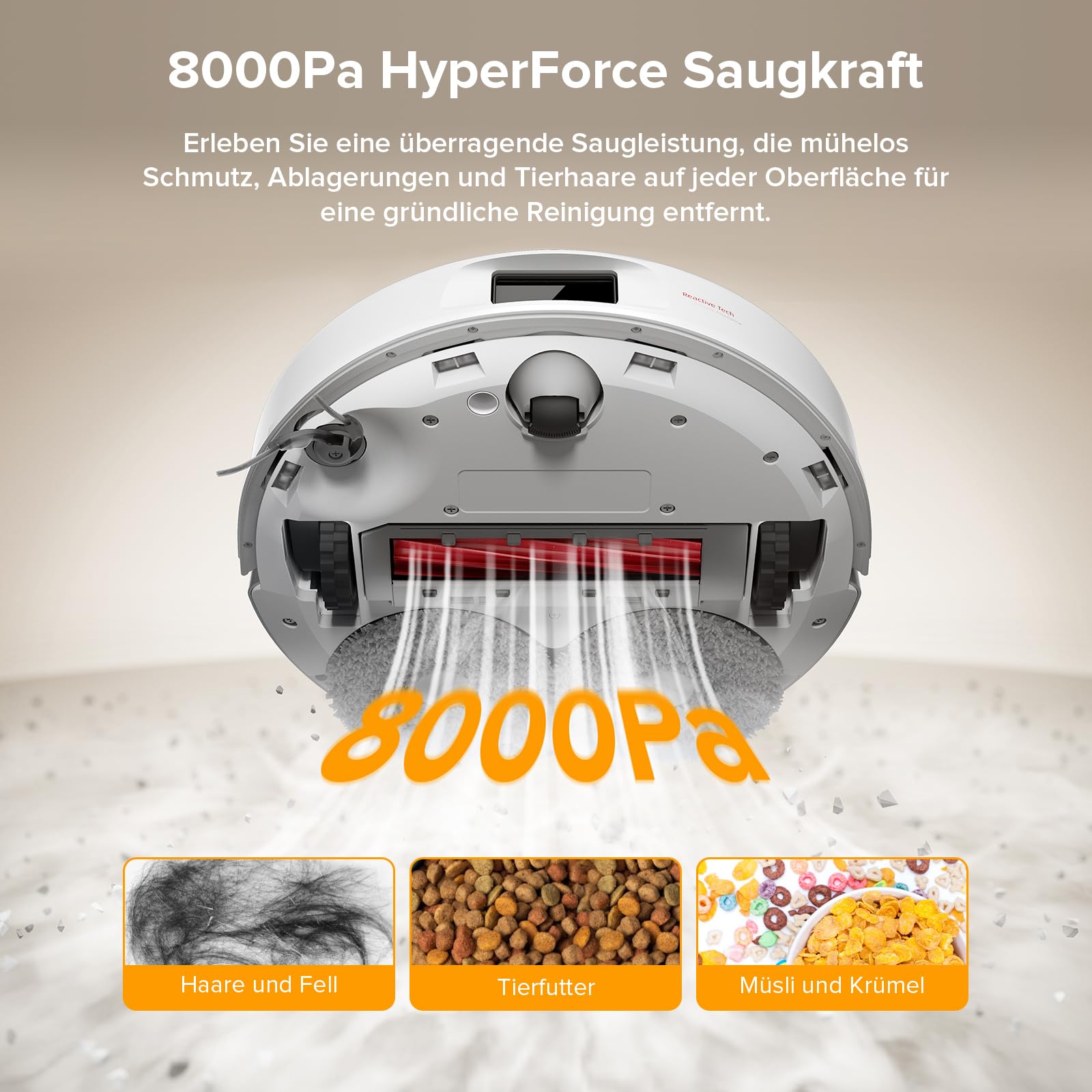 roborock Qrevo S5V Saugroboter mit Wischfunktion&Hebarem Wischmopp