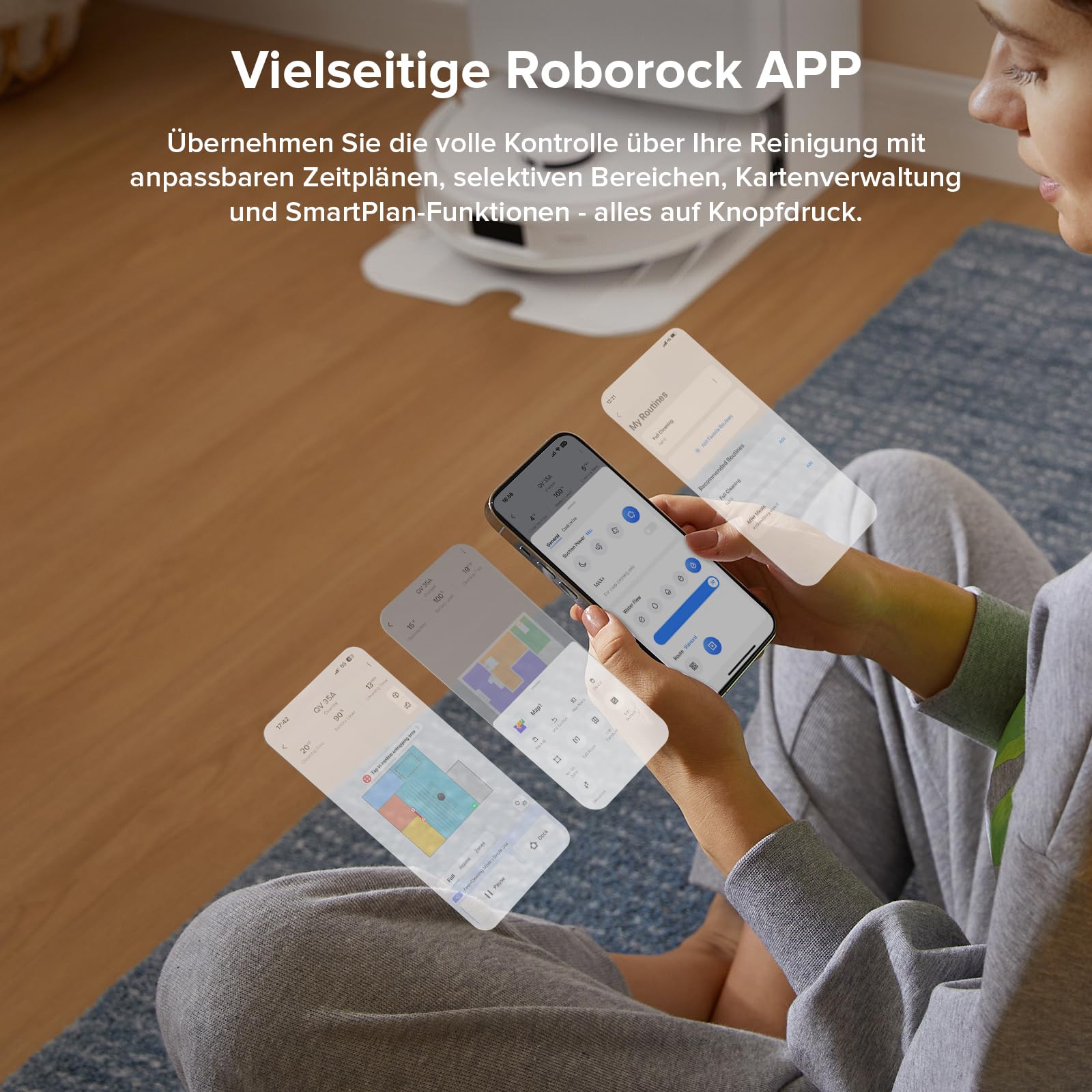 roborock Qrevo S5V Saugroboter mit Wischfunktion&Hebarem Wischmopp