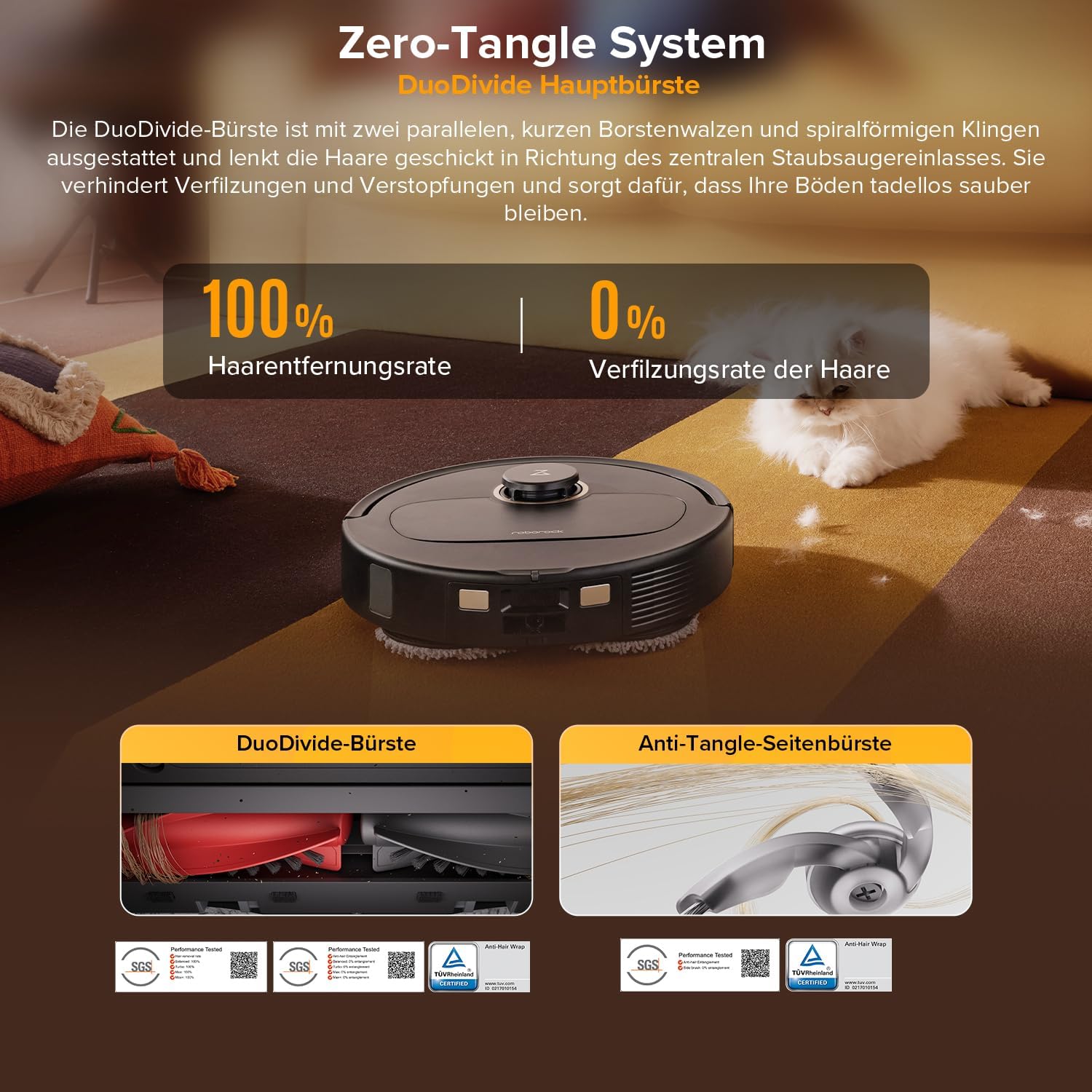 roborock Qrevo S5V Saugroboter mit Wischfunktion&Hebarem Wischmopp