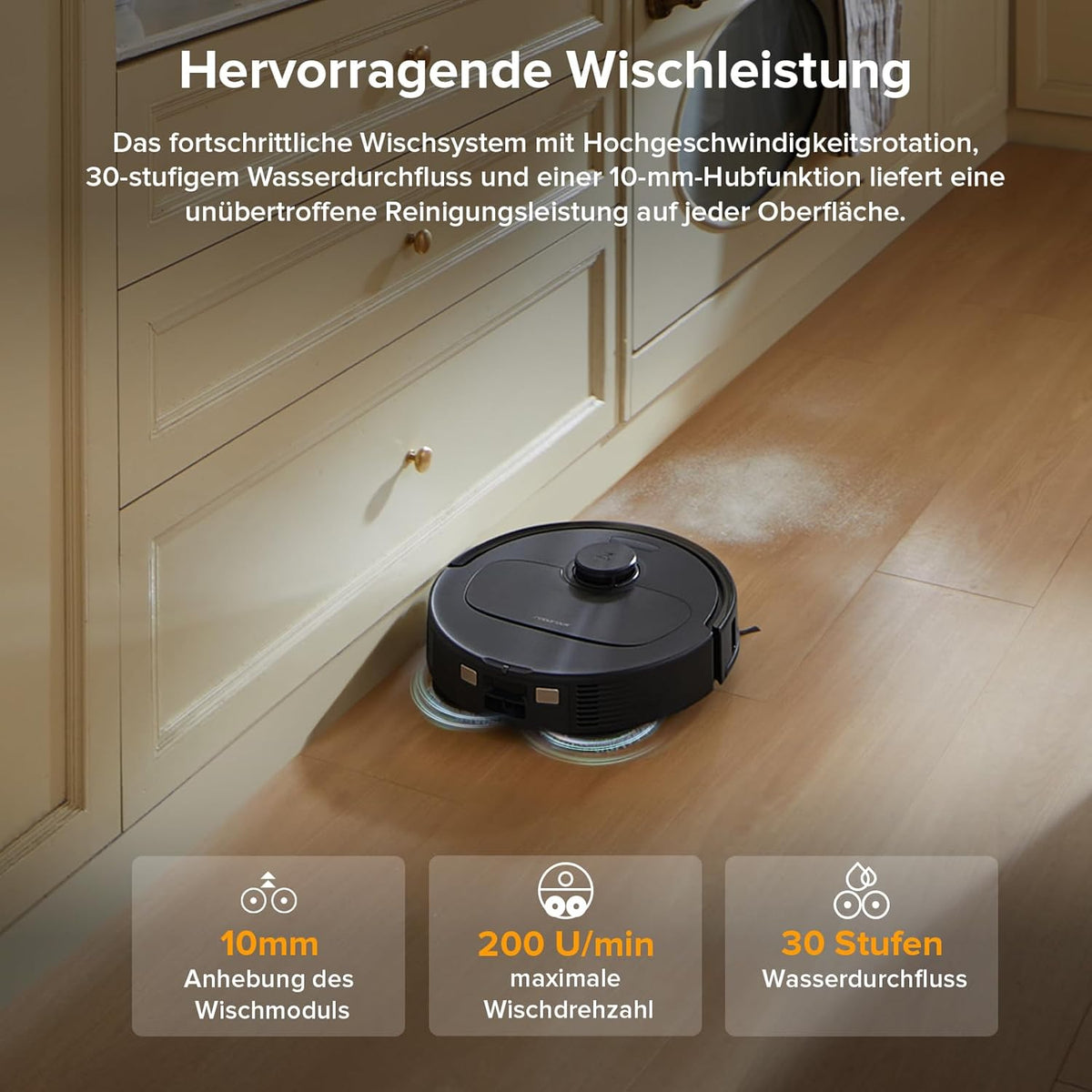 roborock QV 35A Set Saugroboter mit Wischfunktion mit 8.000 Pa Saugkraft