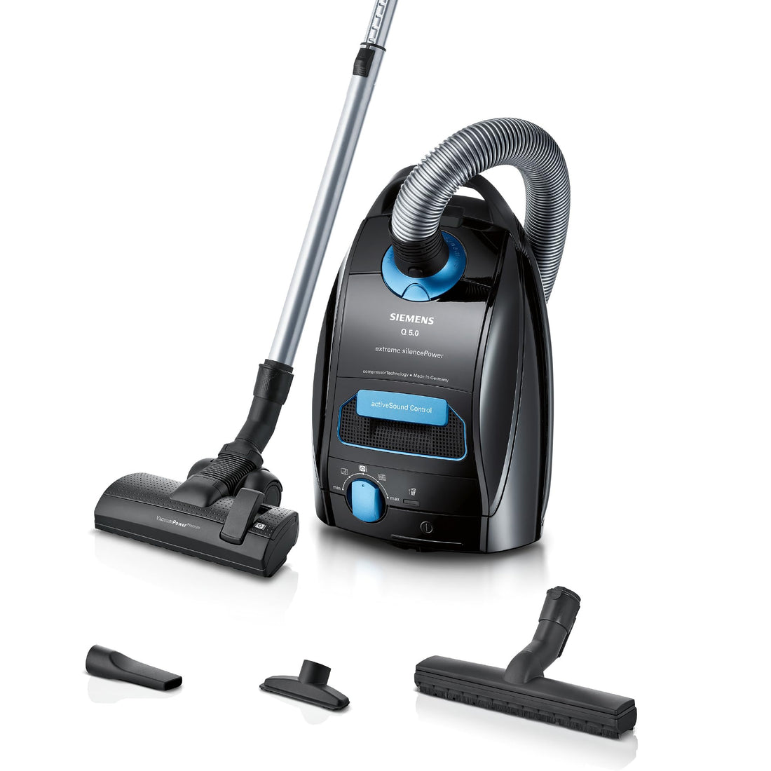 Siemens Staubsauger mit Beutel Q5.0 extreme silencePower VSQ5X1230, ideal für Allergiker
