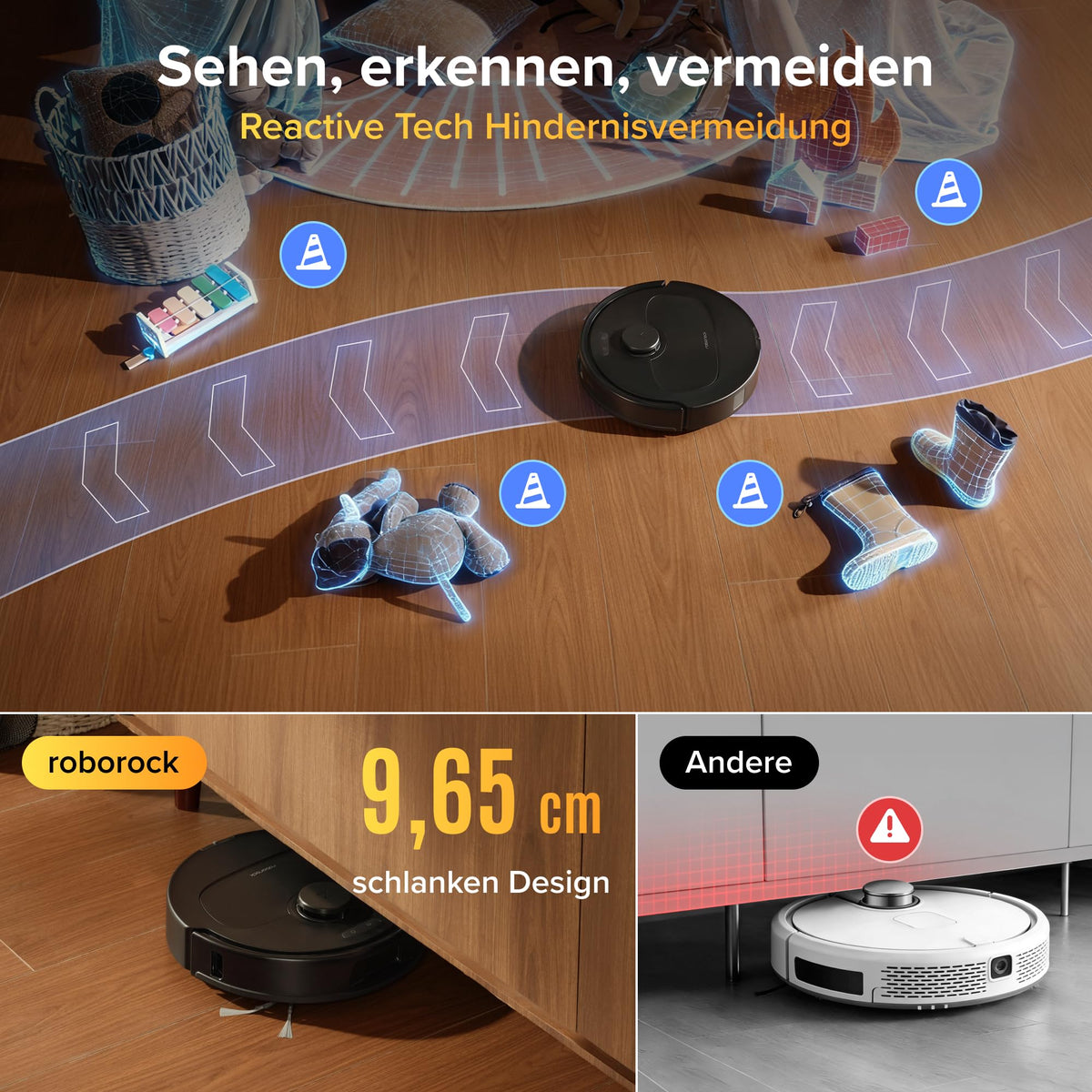 roborock Qrevo S5V Saugroboter mit Wischfunktion&Hebarem Wischmopp