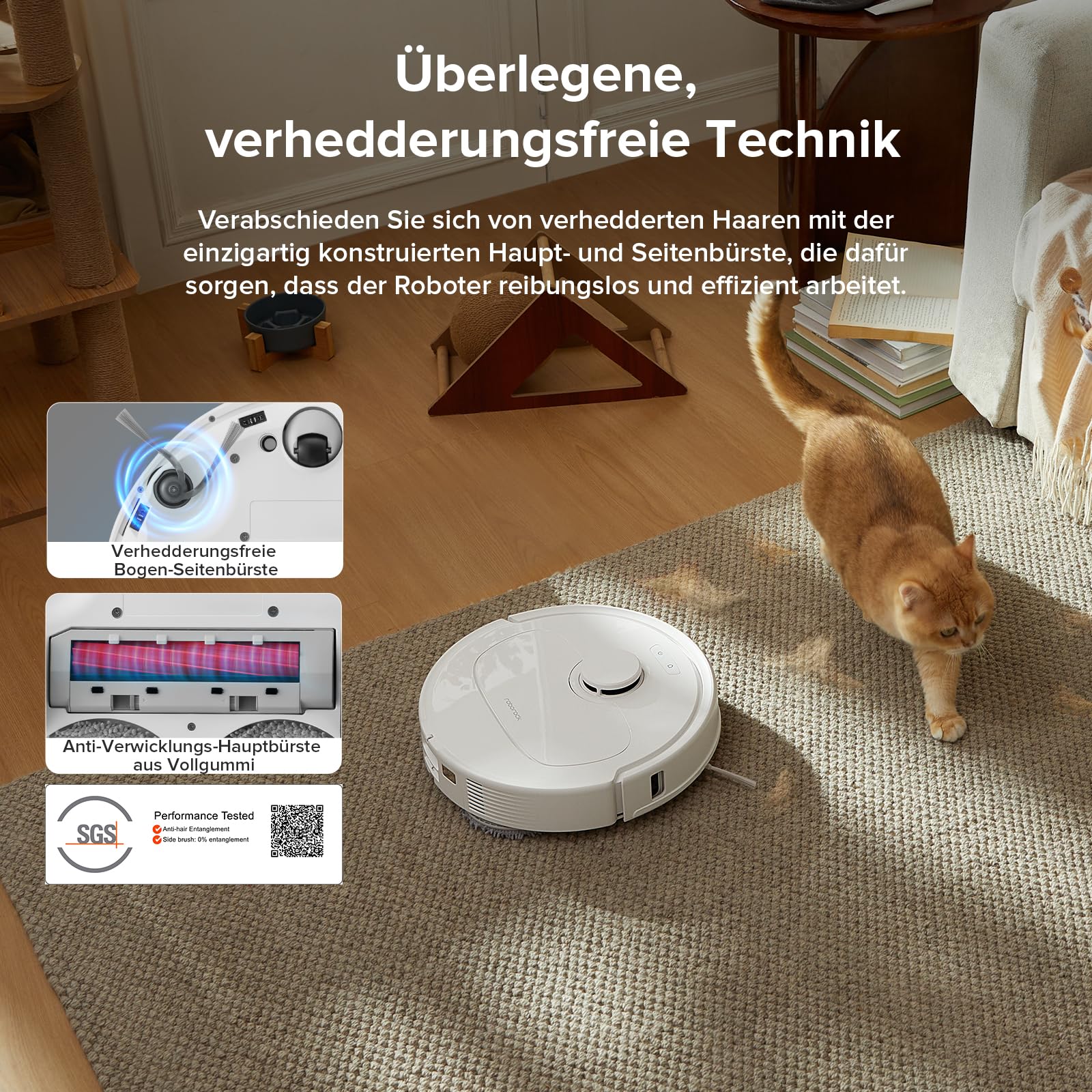 roborock Qrevo S5V Saugroboter mit Wischfunktion&Hebarem Wischmopp