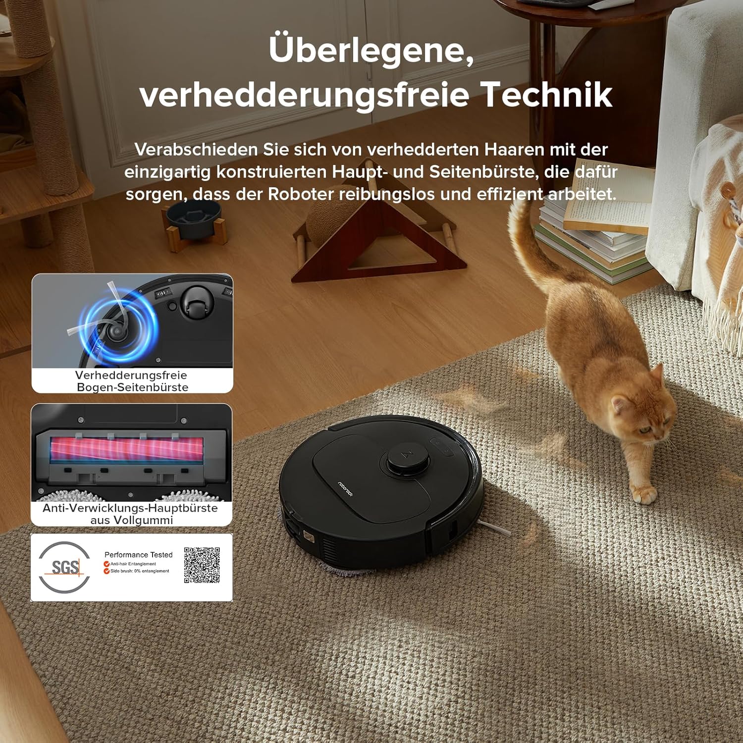 roborock QV 35A Set Saugroboter mit Wischfunktion mit 8.000 Pa Saugkraft