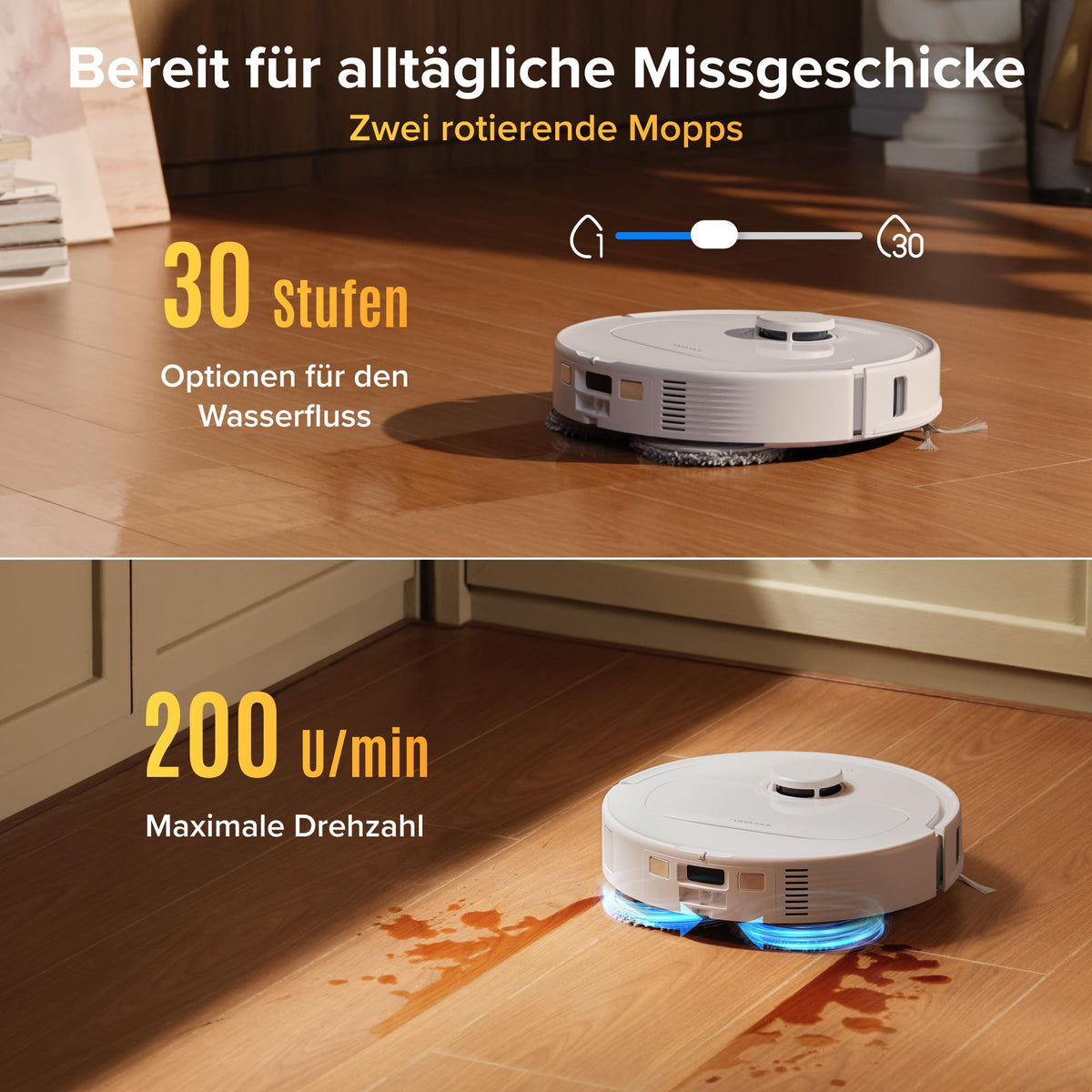 roborock Qrevo S5V Saugroboter mit Wischfunktion&Hebarem Wischmopp