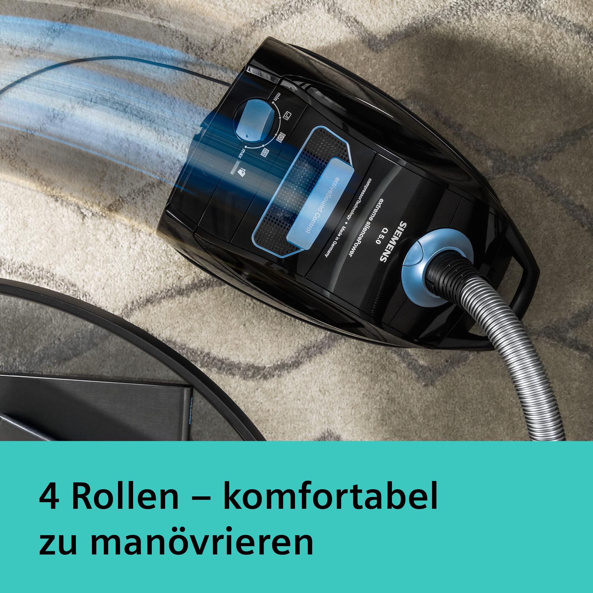 Siemens Staubsauger mit Beutel Q5.0 extreme silencePower VSQ5X1230, ideal für Allergiker