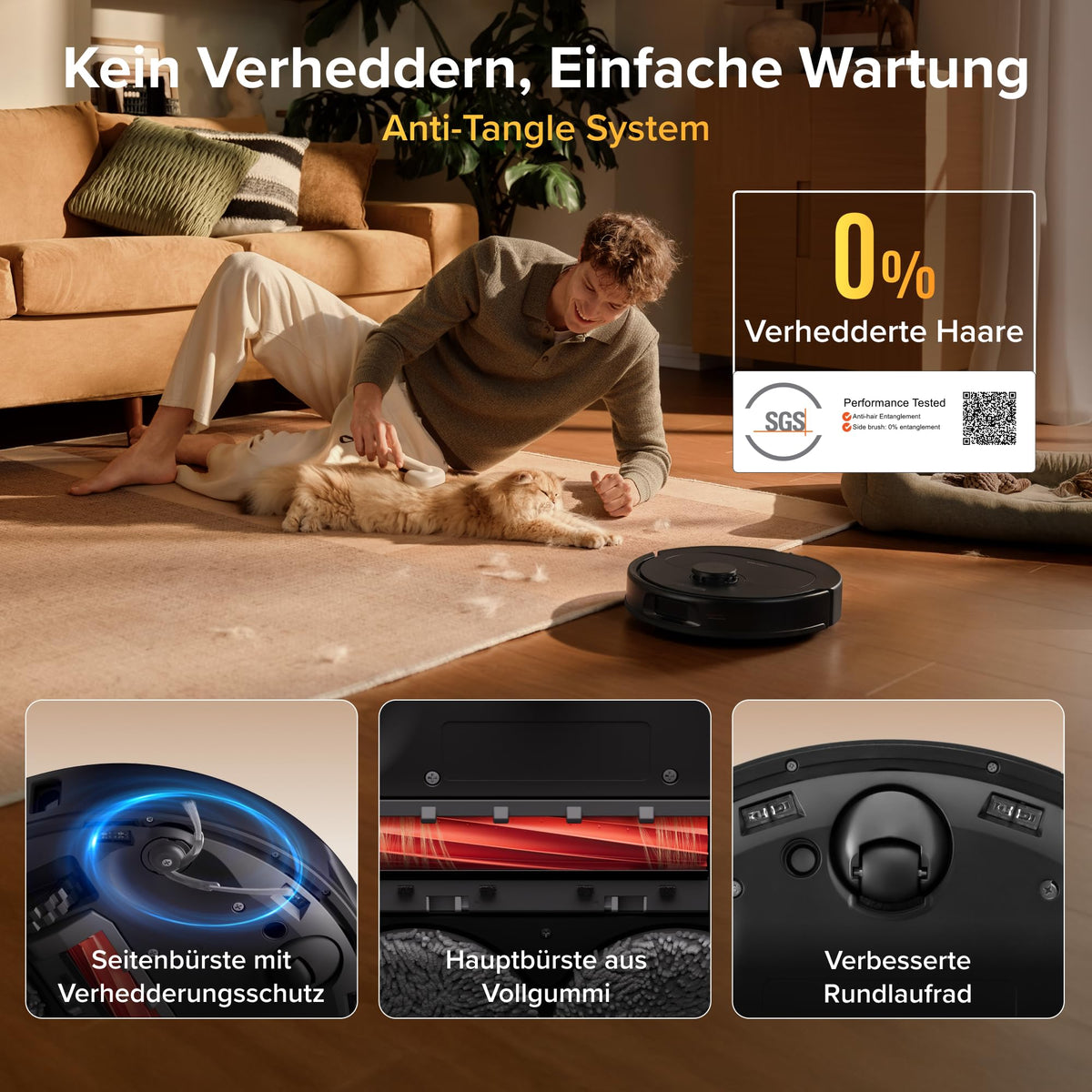 roborock Qrevo S5V Saugroboter mit Wischfunktion&Hebarem Wischmopp