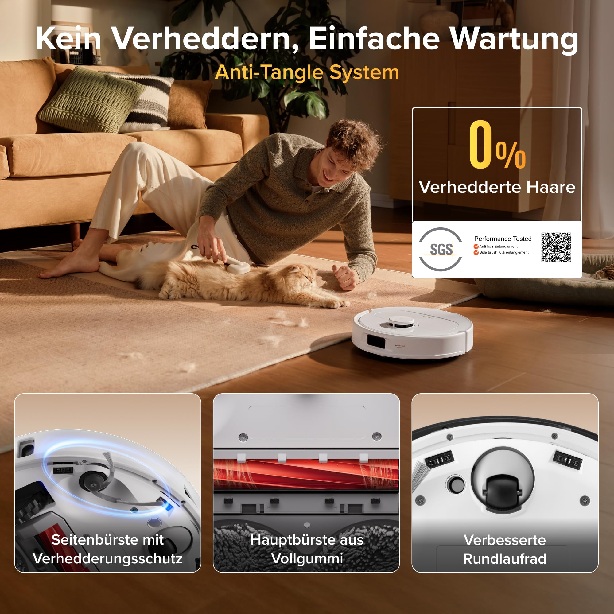 roborock Qrevo S5V Saugroboter mit Wischfunktion&Hebarem Wischmopp