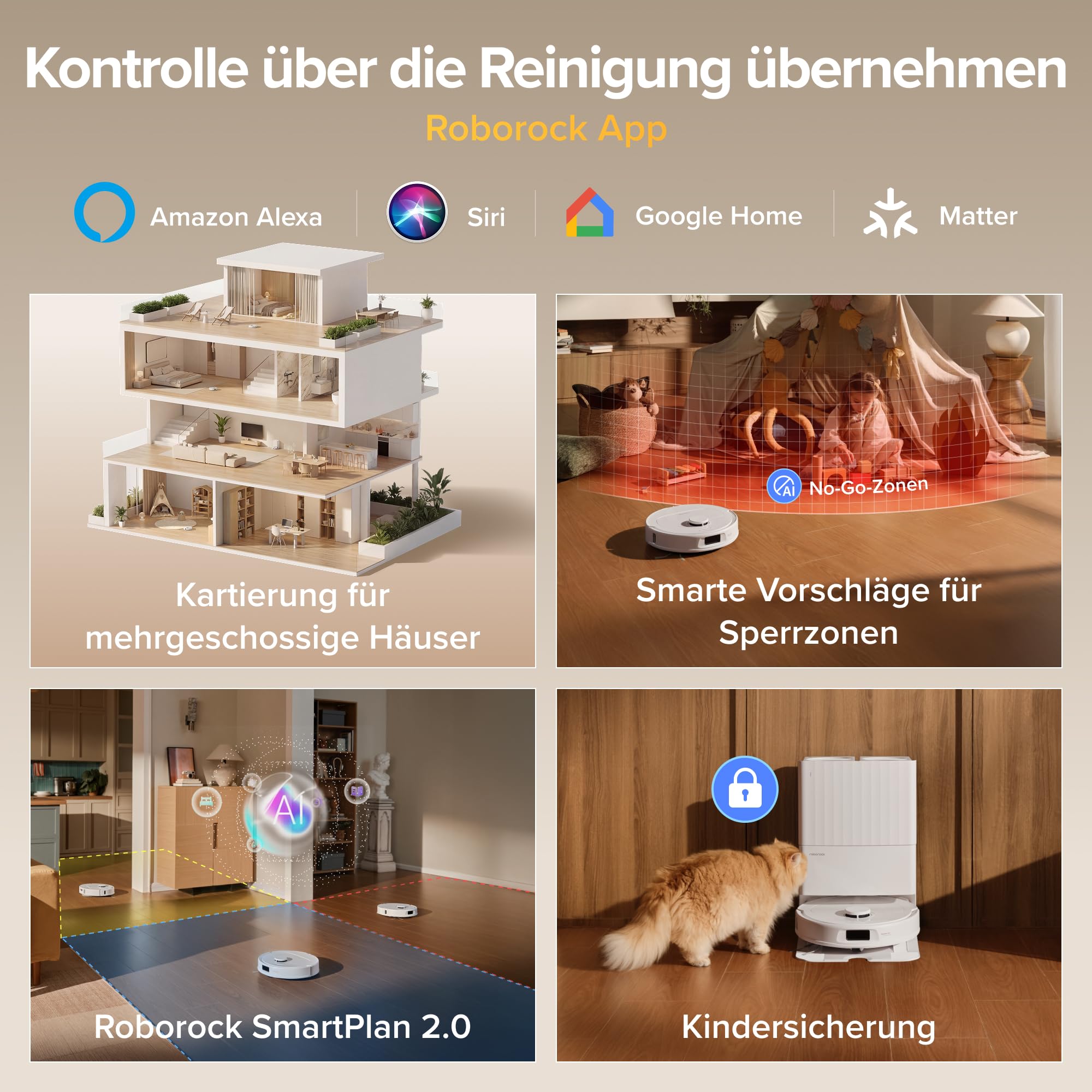 roborock Qrevo S5V Saugroboter mit Wischfunktion&Hebarem Wischmopp