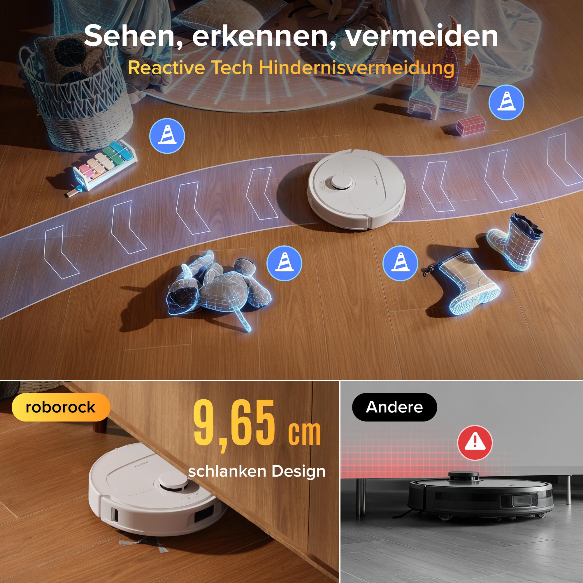 roborock Qrevo S5V Saugroboter mit Wischfunktion&Hebarem Wischmopp