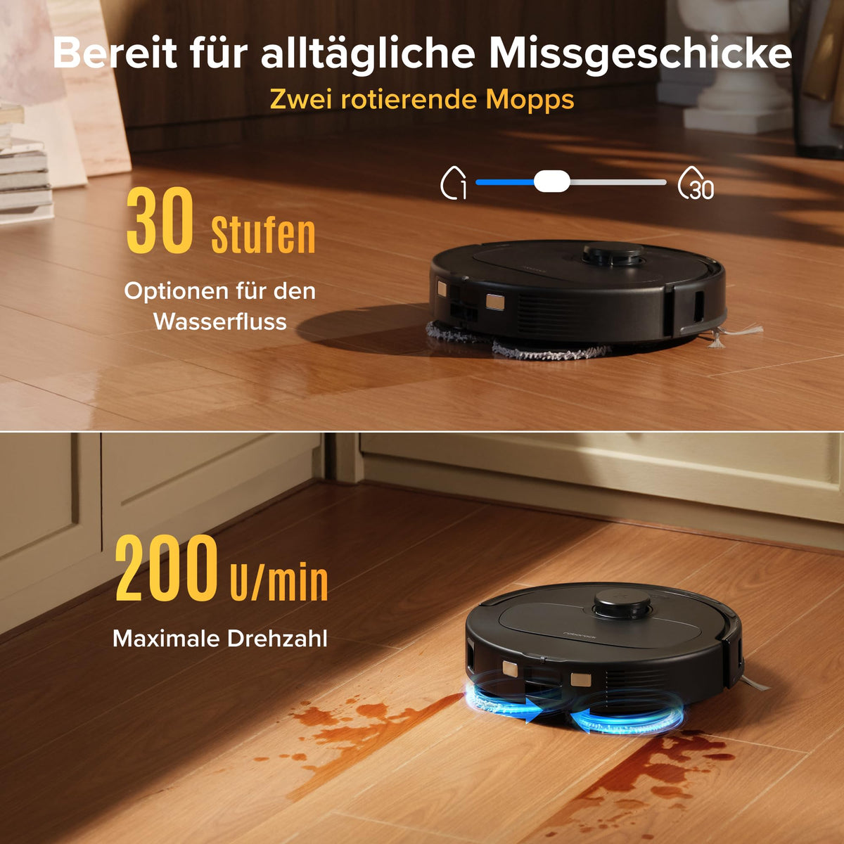 roborock Qrevo S5V Saugroboter mit Wischfunktion&Hebarem Wischmopp