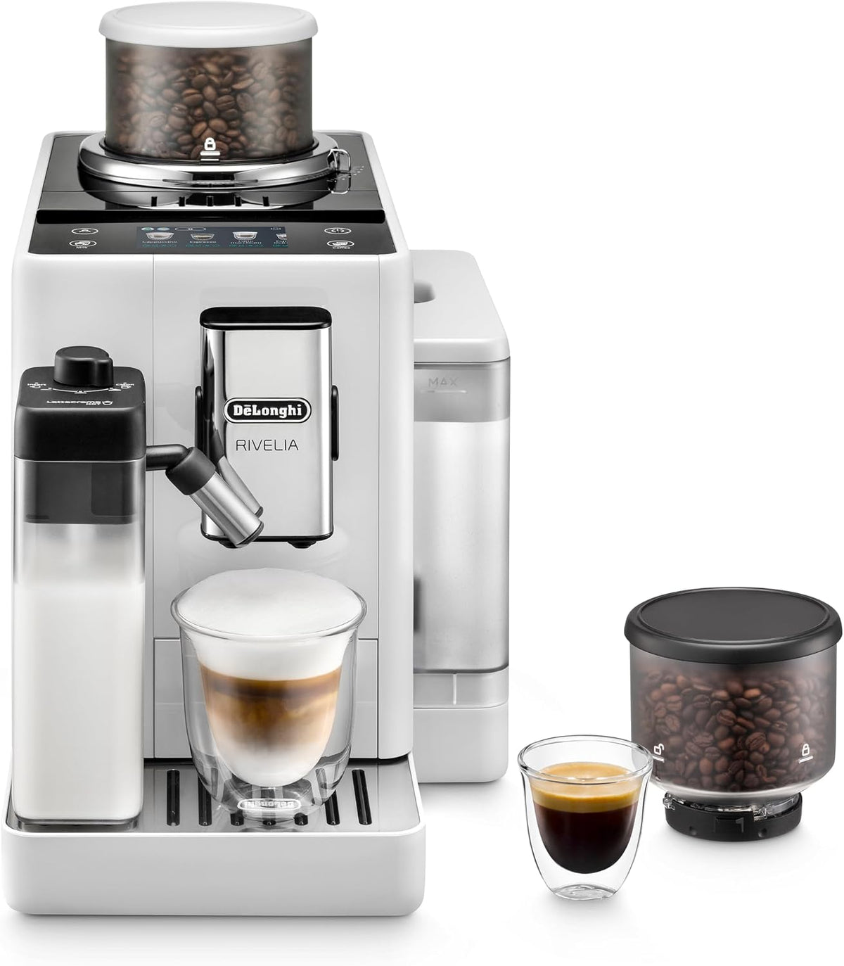 De'Longhi Rivelia Kaffeevollautomat 16 Getränke Weiß