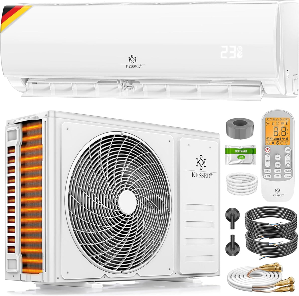 KESSER Split-Klimaanlage Set Quick Connect mit WiFi